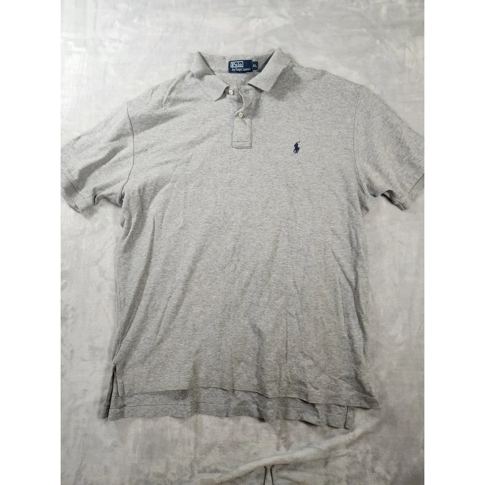 Ralph Lauren Polo Shirt XL Gray Blue Pony Rugby Casual Outdoors‎ Preppy Mens
